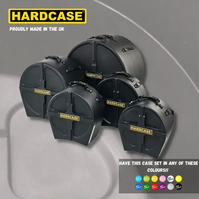HARDCASE Drum Kit Cases Fusion Set 20″, 14″, 12″, 10″ + 14″ Snare