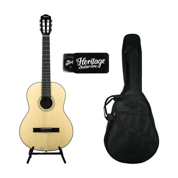 Harmony Foundation Series Terra Classical Guitar Bundle, Natural Satin (UK Exclusive)