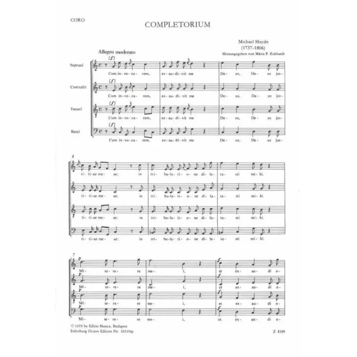 Haydn, Johann Michael – Completorium