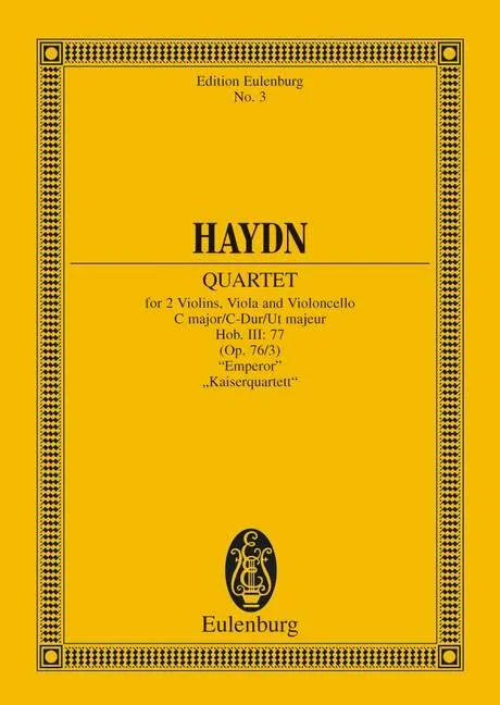 Haydn, Joseph : Haydn, Joseph : String Quartet C major, Emperor, Erdödy-Quartet No. 3 – String Quartet – Schott Dig