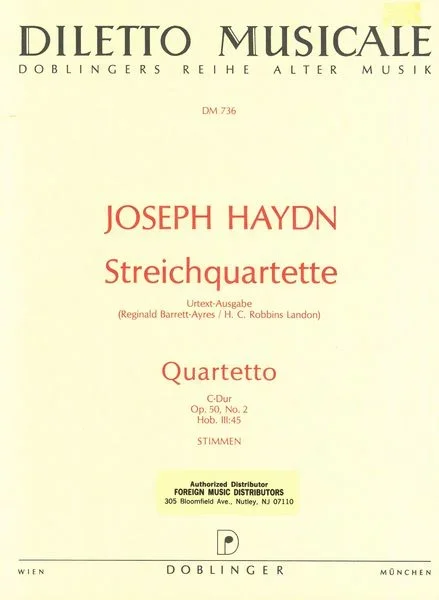 Haydn: String Quartet in C Major, Op. 50, No. 2, Hob. III:45