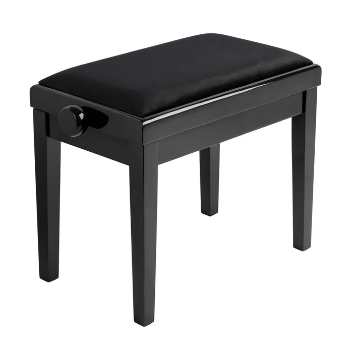 HEMINGWAY Polished ebony High gloss Piano Stool.