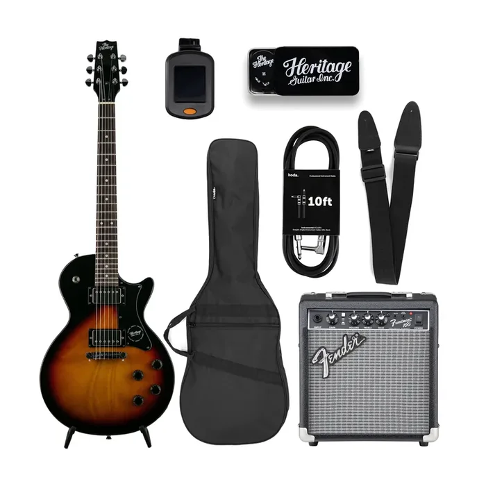 Heritage Ascent Collection H-137 Humbucker Electric Guitar Bundle, Sunburst