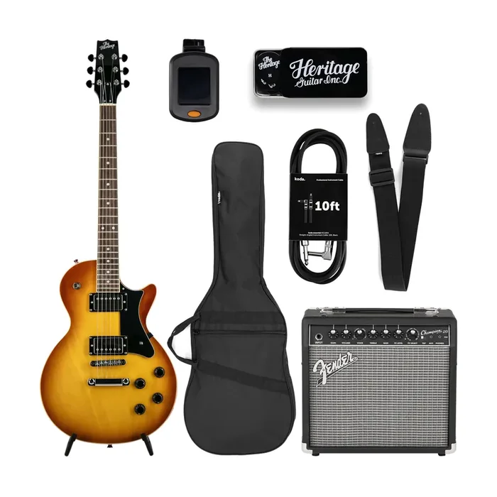 Heritage Ascent Collection H-150 Electric Guitar Bundle, Lemon Burst
