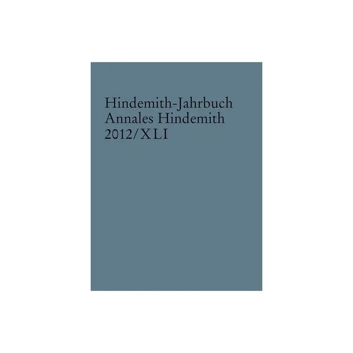 Hindemith-Jahrbuch Vol. 41