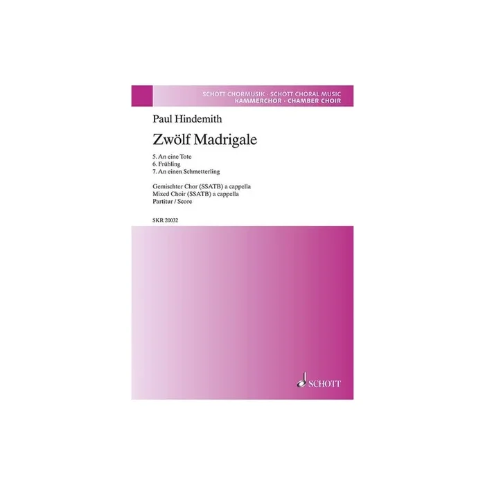 Hindemith, Paul – 12 Madrigals Book 2