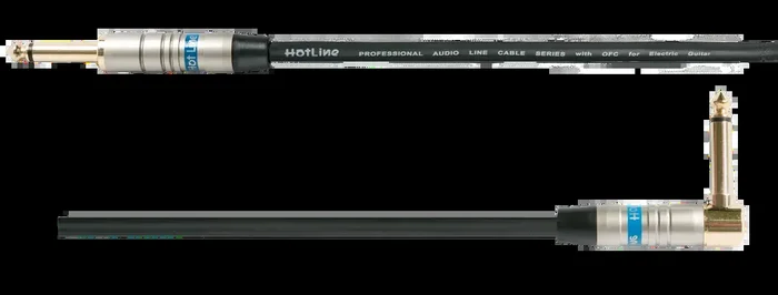 Hot Line HOT60SL 20ft Guitar Cable Straight/Right Angle Black
