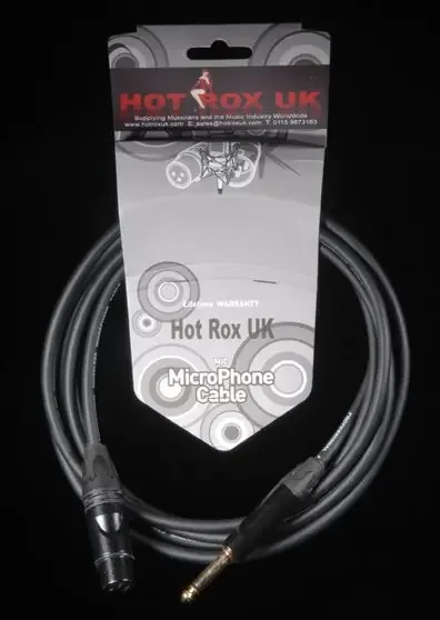 Hot Rox UK, Audio Spares, Microphone Lead XLR to 1/4 Gold Plated Jack