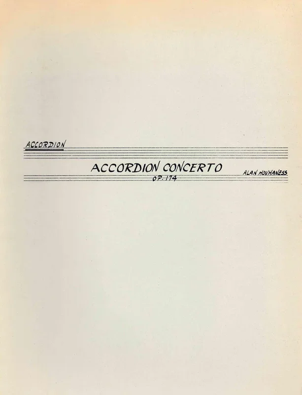 Hovhaness: Accordion Concerto, Op. 174