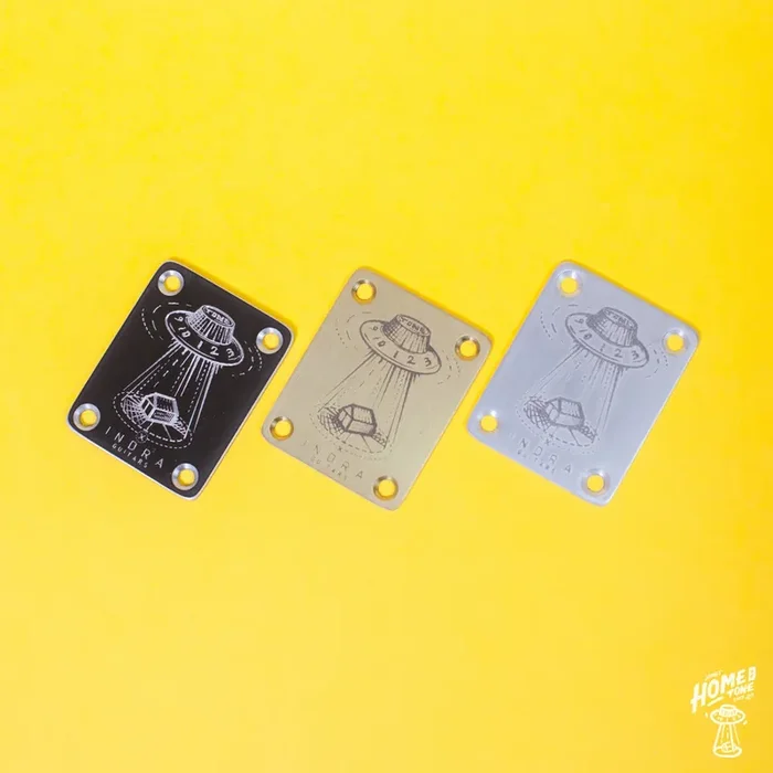 Indra Guitars x Home of Tone UFO etched neck plate