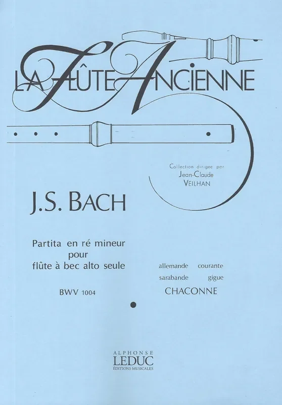J. S. Bach Partita BWV1004 arranged for Alto Recorder Solo