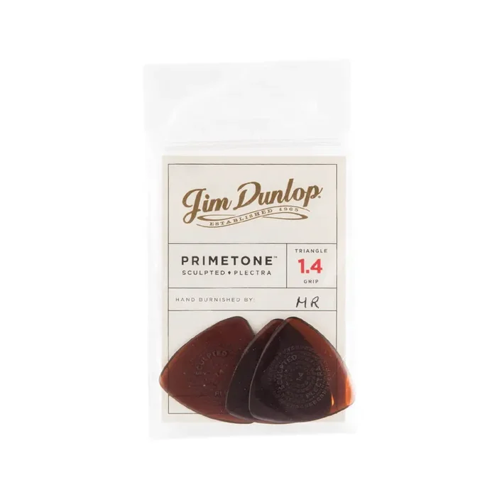 Jim Dunlop 512 Primetone Triangle Grip Pick, 1.4mm, 3-Pack