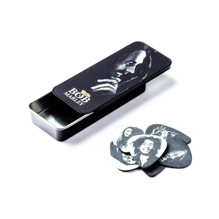 Jim Dunlop BOB-PT04 Bob Marley Silver Pick Tin, Heavy