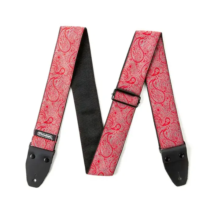 Jim Dunlop D67-11 Jacquard Guitar Strap, Paisley Red