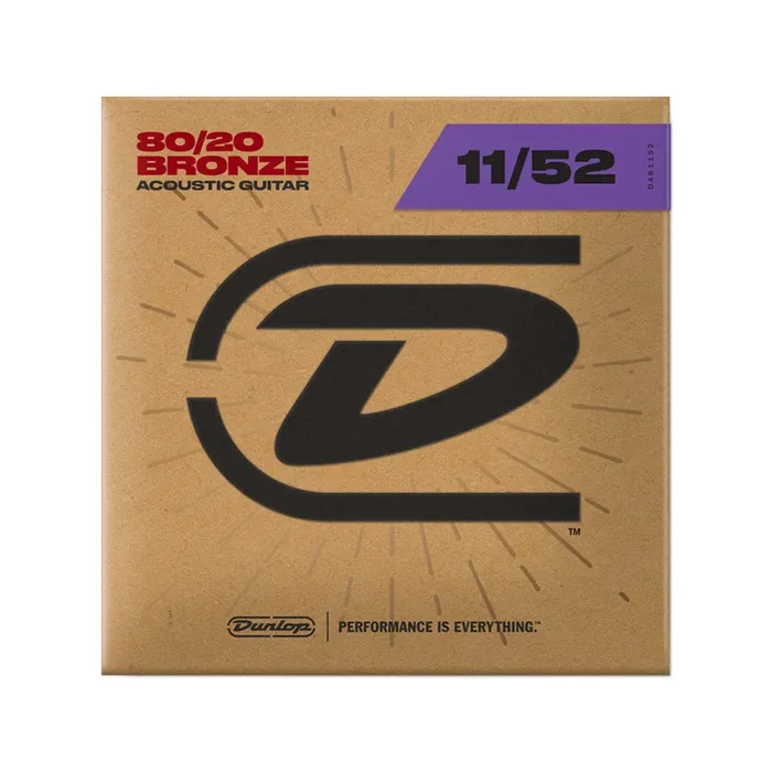 Jim Dunlop DAB1152 80/20 Bronze Acoustic Guitar Strings, Medium Light, 11-52