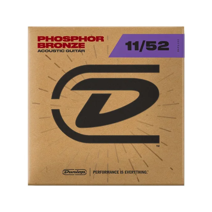 Jim Dunlop DAP1152 Phosphor Bronze Acoustic Guitar Strings, Medium Light, 11-52