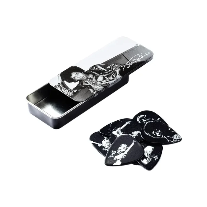 Jim Dunlop JHPT05H Jimi Hendrix Silver Portrait Pick Tin, Heavy