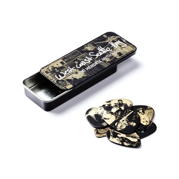 Jim Dunlop JHPT10H Jimi Hendrix West Coast Boy Heavy Pick Tin