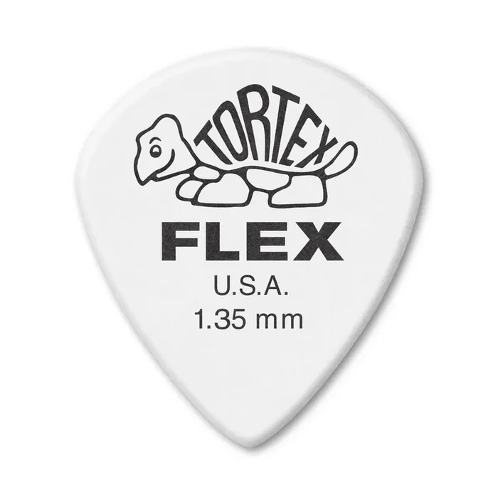 Jim Dunlop Tortex Flex Jazz III XL 1.35mm Guitar Plectrums, 12-Pack