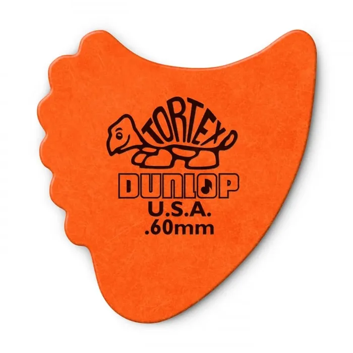 Jim Dunlop TORTEX Orange Fin .60mm Guitar Plectrum, 6-Pack