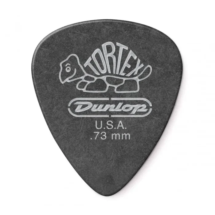 Jim Dunlop TORTEX Pitch Black Guitar Plectrums 0.73mm, 12-Pick Player Pack