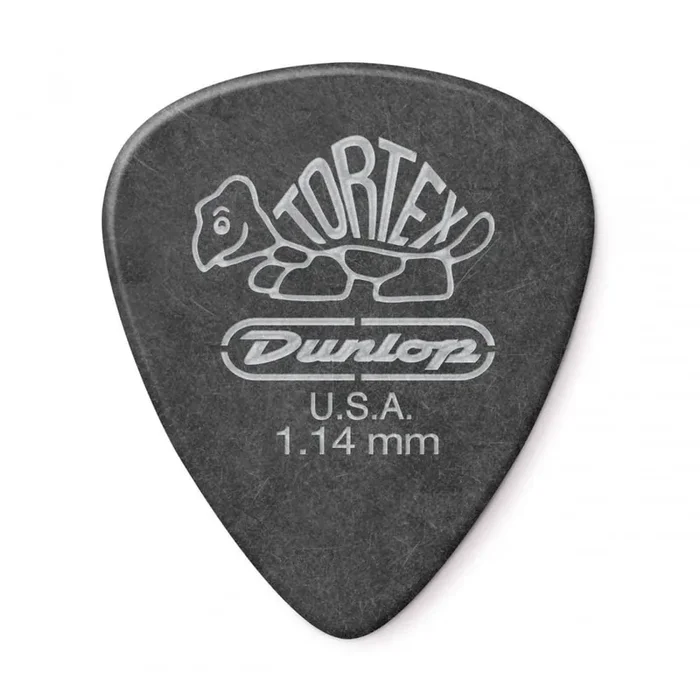 Jim Dunlop TORTEX Pitch Black Guitar Plectrums 1.14mm, 12-Pick Player Pack