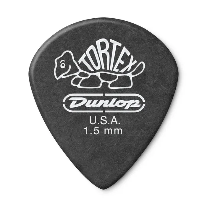 Jim Dunlop TORTEX Pitch Black Jazz III 1.5mm Guitar Plectrum, 12-Pack