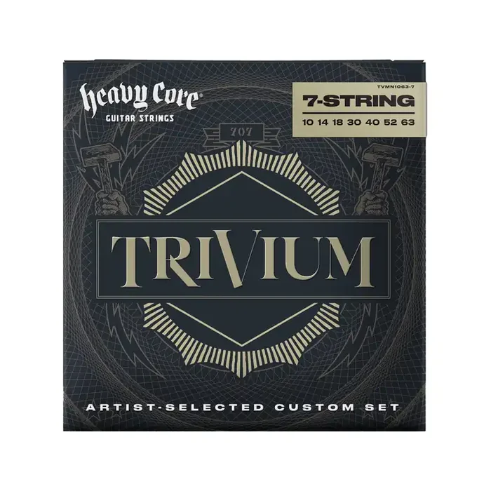 Jim Dunlop TVMN10637 Heavy Core Trivium 7-String Electric Guitar Strings, 10-63