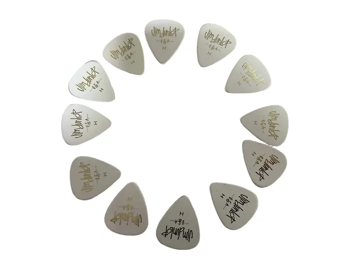 Jim Dunlop USA Heavy Celluloid Plectra – Pack 12 WHITE