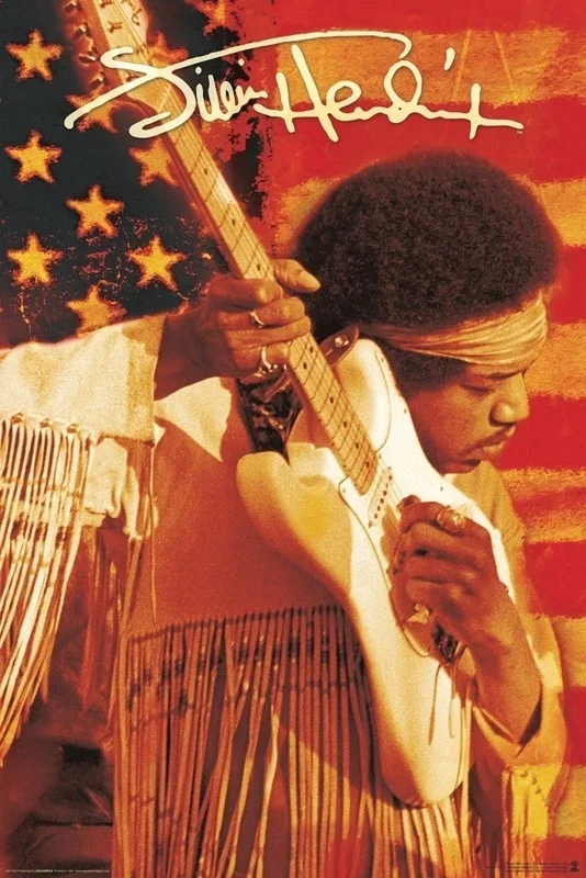 Jimi Hendrix Flag Poster 24″ X 36″