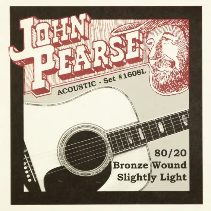 John Pearse 80/20 Bronze 11-50 Acoustic Guitar Strings, Slightly Light