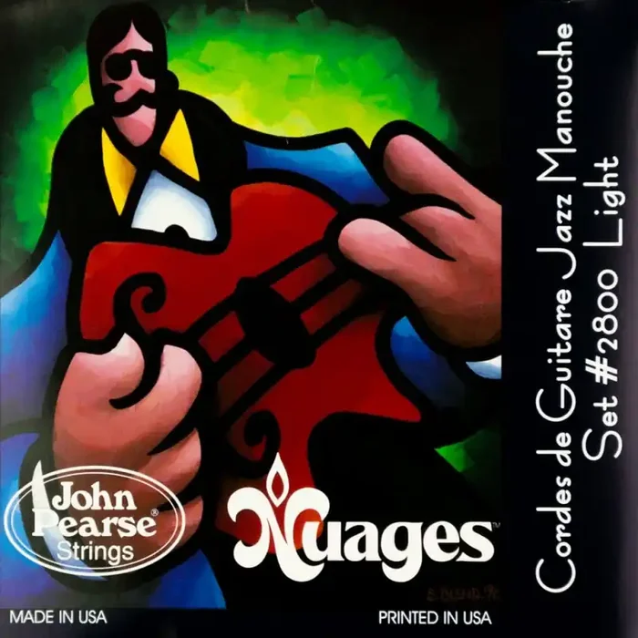 John Pearse Nuages Gypsy Jazz ‘Manouche‘ Silver-plated 10-45 Acoustic Guitar Strings, Ball-End