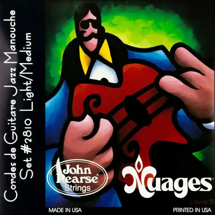 John Pearse Nuages Gypsy Jazz ‘Manouche‘ Silver-plated 11-46 Acoustic Guitar Strings, Ball-End