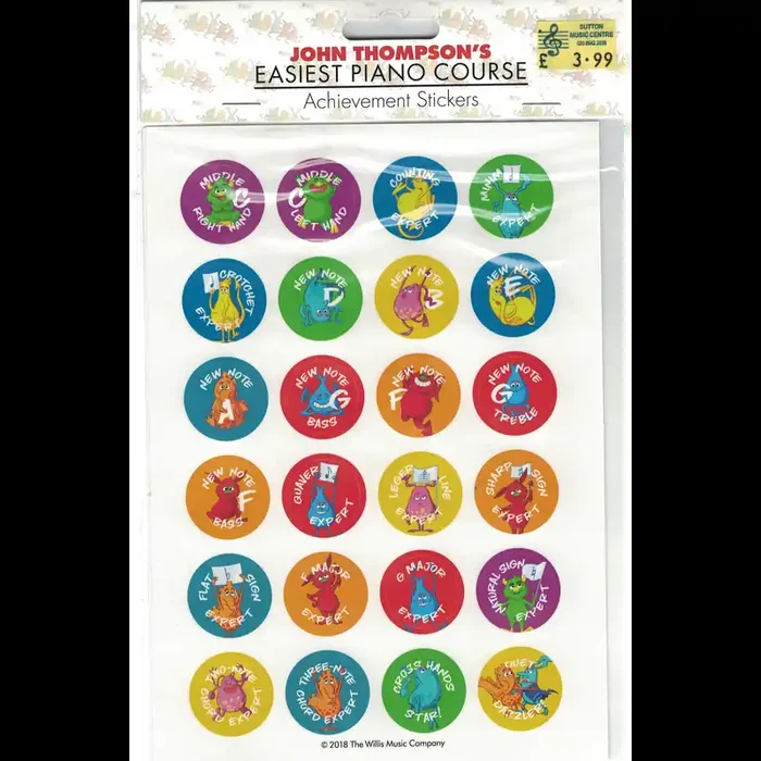 John Thompson‘s Easiest Piano Course Stickers