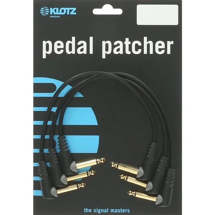 Klotz PP-AJJ0015 15cm Unbalanced Patch Cable with Angled Jacks – 3 Pack