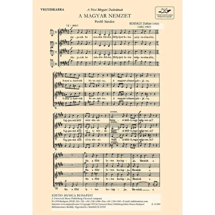 Kodály, Zoltán – A magyar nemzet