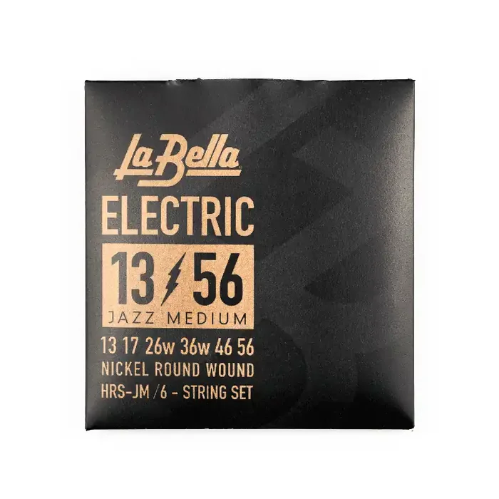 La Bella HRS Nickel-Plated 13-56 Electric Guitar Strings, Jazz Medium w/ Wound 3rd