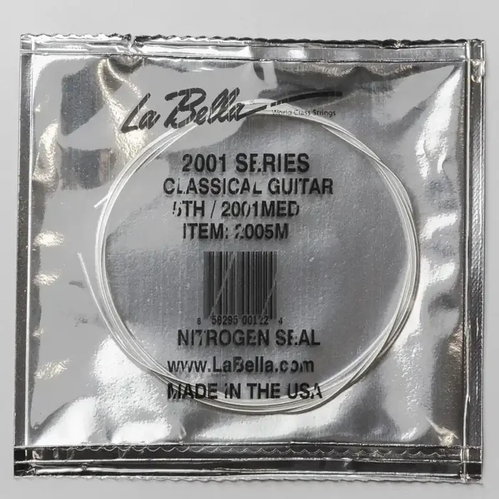 La Bella Silver-Plated Copper Wound Classical Guitar A-5th Single String, Medium Tension