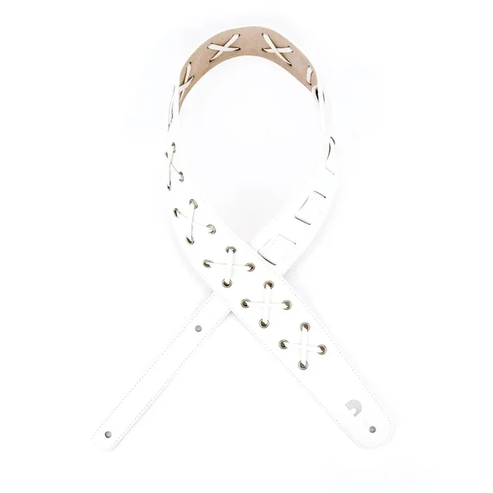Laced Guitar Strap, White – by D’Addario