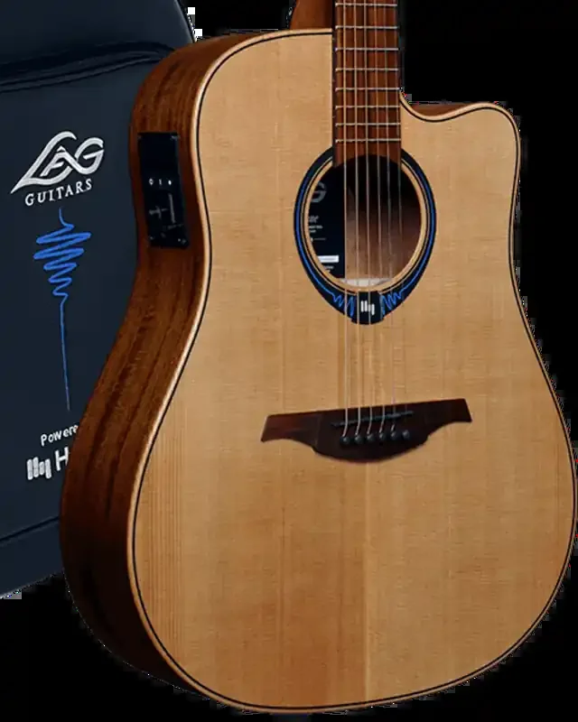LAG Tramontane HyVibe 10 Dreadnought Cutaway