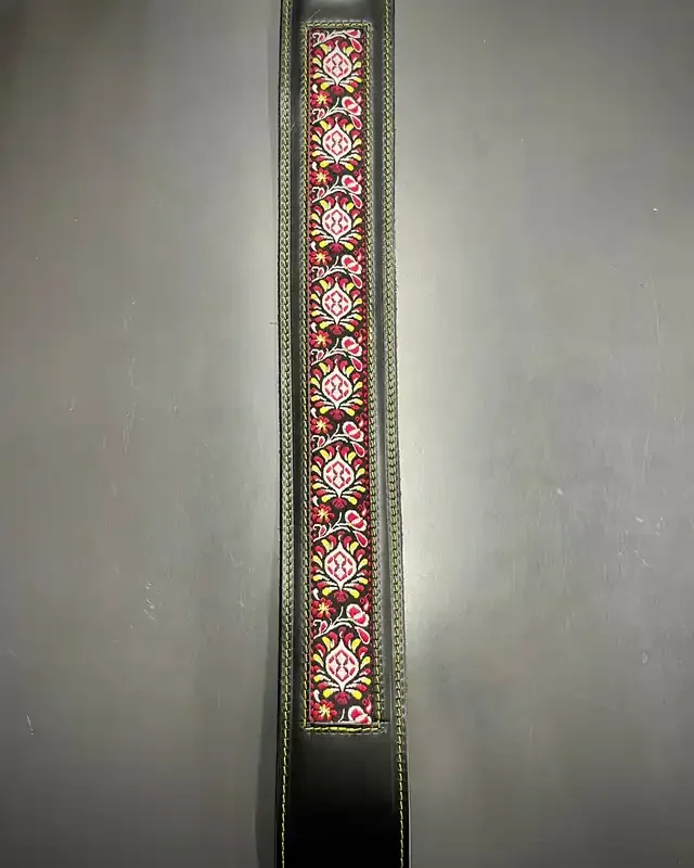 Leathergraft NAMM Special Leather & Jacquard Strap – Red & White