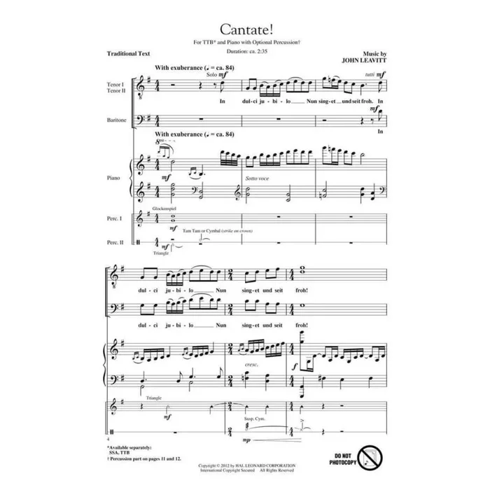 Leavitt, John – Cantate!