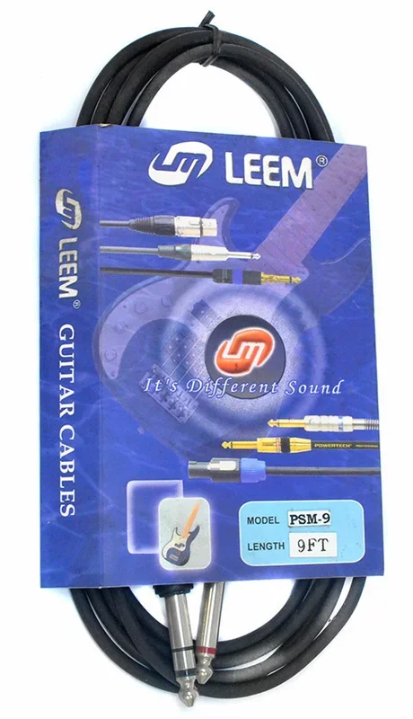 Leem 10ft Interconnect Cable (1/4″ Straight TRS – 1/4″ Straight TS)