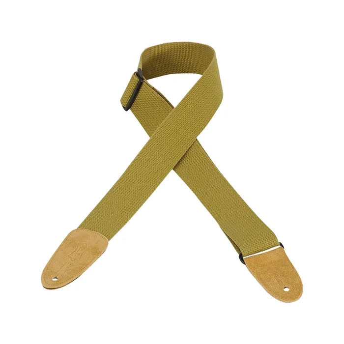 Levy‘s MC8 2inch Cotton with Suede Ends Guitar Strap, Tan
