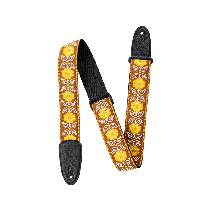 Levys M8HT-27 Original Hootenanny Jacquard Weave Guitar Straps, Yellow