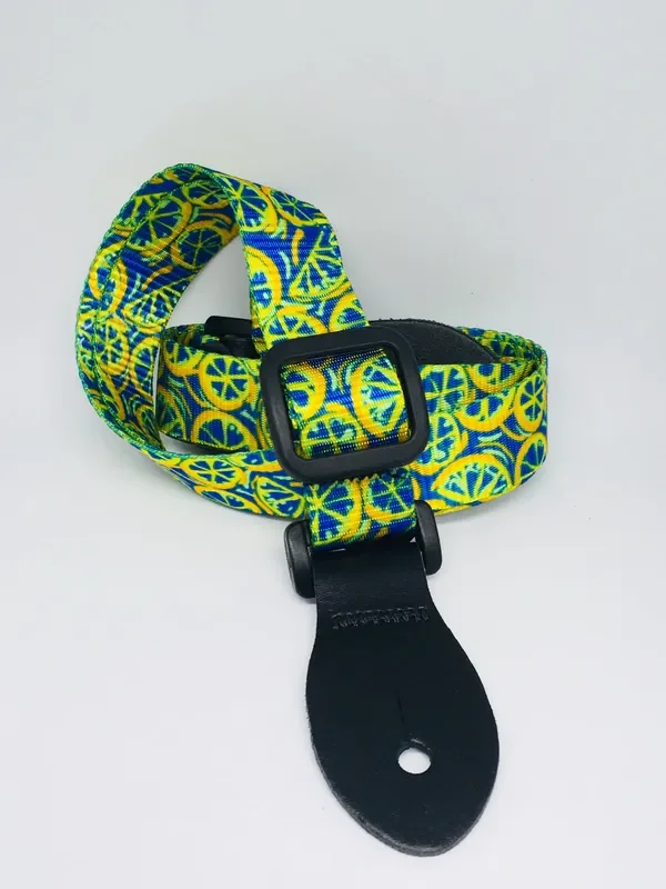 LG 1″ Lemon design webbed ukulele strap