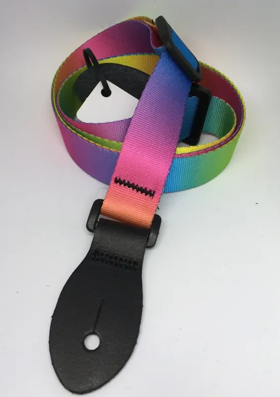 LG 1″ Sherbet Rainbow Webbed Ukulele Strap