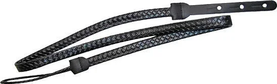 LM Leather Weave Mandolin Strap 3/4 inch woven leather, Black