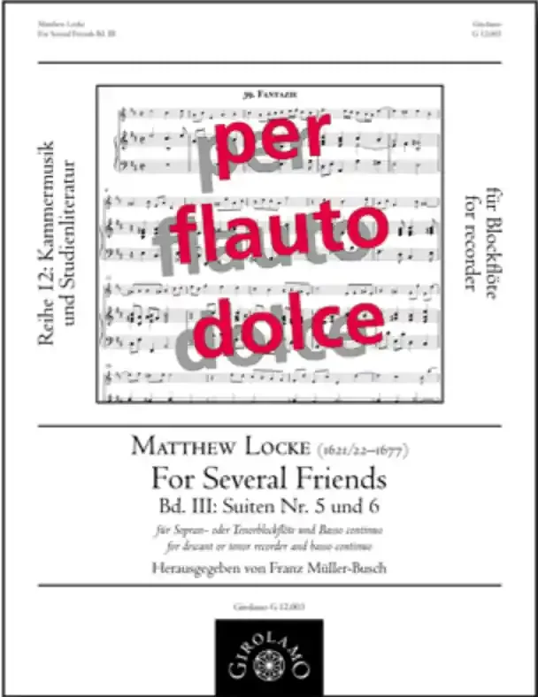 Locke Suites 5 & 6 for Soprano Recorder and Continuo