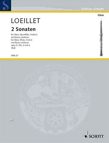 Loeillet 2 Sonatas for Oboe and Basso Continuo